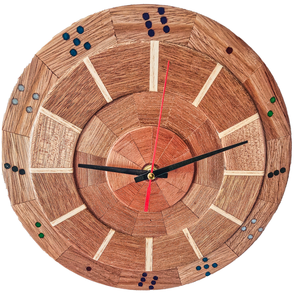 Hand Made Wooden Dice and Balls Quartz Clock 3 Board Games