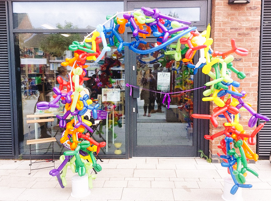 Balloon Arch at the opening of Dice and Balls