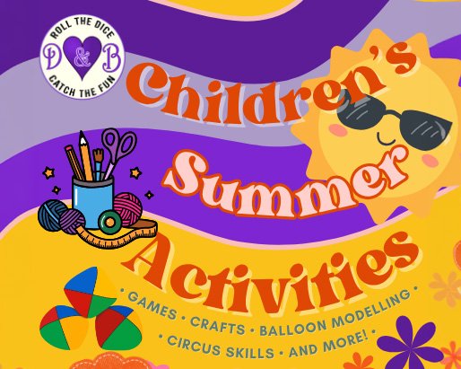 Dice & Balls children’s summer activities with games, crafts, balloon modelling, circus skills and fun kids’ holiday sessions